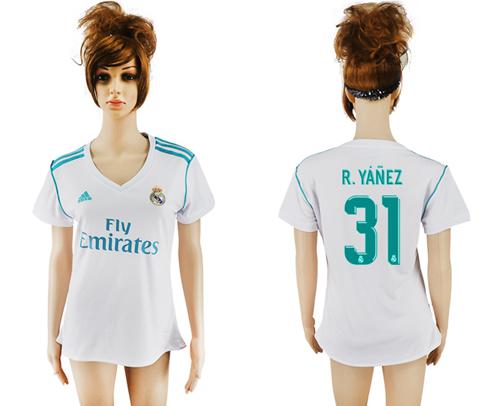 Women's Real Madrid #31 R.Yanez Home Soccer Club Jersey - Click Image to Close